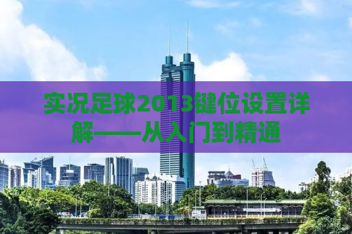实况足球2013键位设置详解——从入门到精通